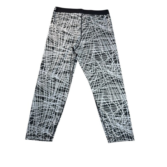 Nike Pro Cool Tracer Capri 3/4 Leggings Black Wolf White X-Large Active Workout - Picture 8 of 9